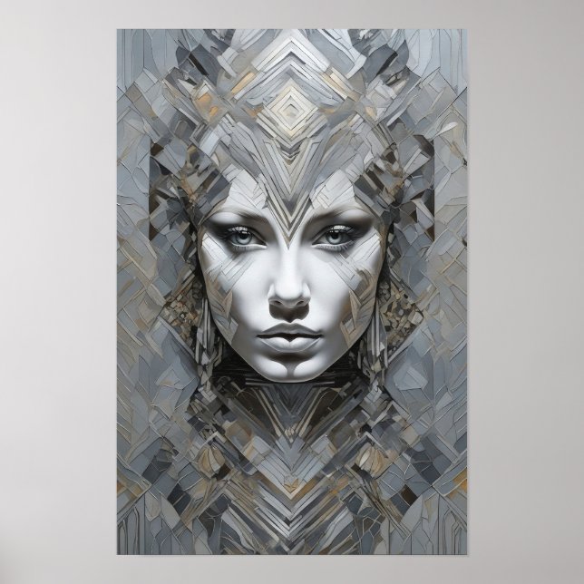 Geometric Muse: A Modern Abstract Woman’s Portrait Poster (Front)
