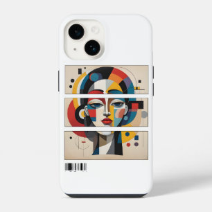 "Geometric Muse Abstract Face iPhone 14 Tough Case