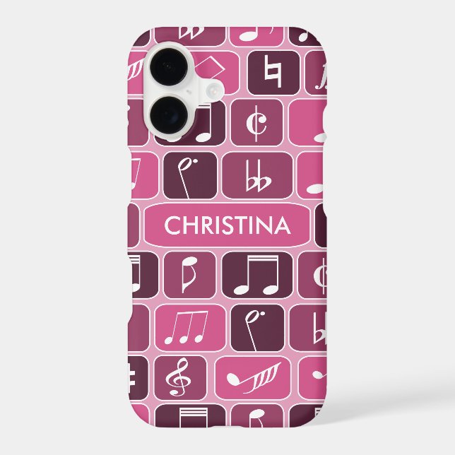 Geometric Music Notes Pink (Back)