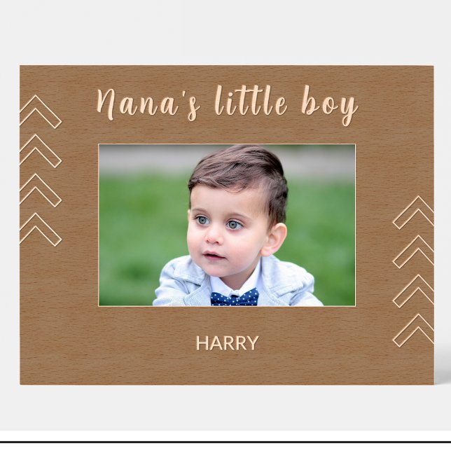 Geometric Nana's little boy Engraved Wood Frame (Creator Uploaded)