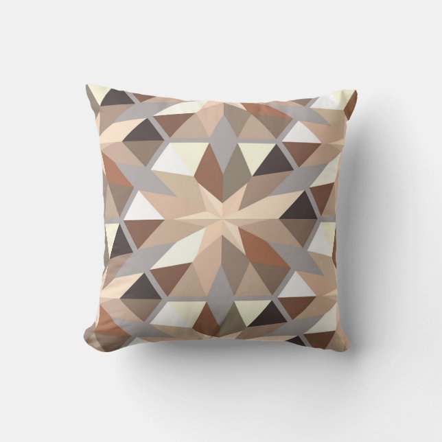 Geometric Natural Colours Pattern Cushion (Front)