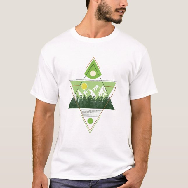 Geometric Nature Harmony T-Shirt (Front)