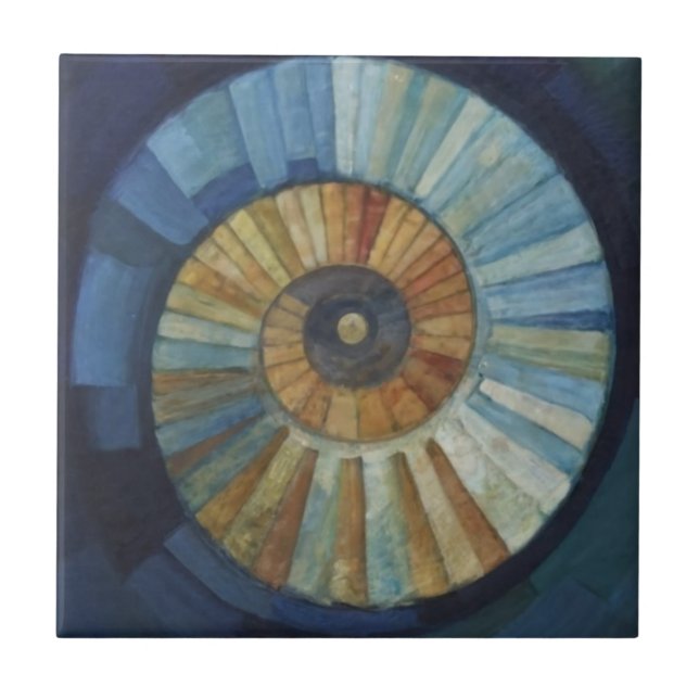 Geometric Nautilus Design Ceramic Tile (Front)