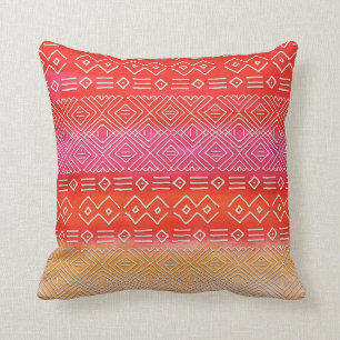 Geometric Navajo Pattern Pink Bohemian BOHO Desert Cushion