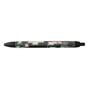 Geometric Neon Futuristic Extrusion Pattern Black Ink Pen
