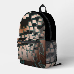 Geometric Neon Futuristic Extrusion Pattern Printed Backpack