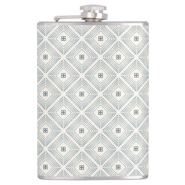 Geometric Nesting Squares Thermal Tumbler Hip Flask (Front)