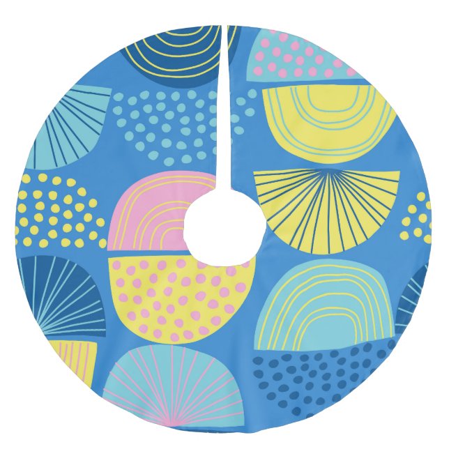 Geometric Nordic: Modern Abstract Background. Brushed Polyester Tree Skirt (Front)
