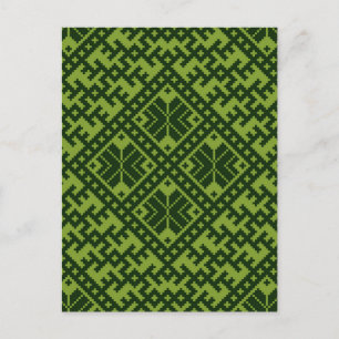 Geometric nordic pattern postcard