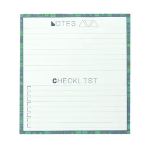 Geometric Notes and Checklist Tear Away Notepad