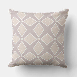 Geometric Nuetral Brown Floral Reversible Pillow
