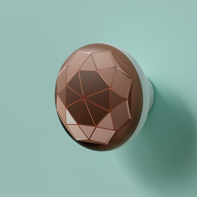 Geometric Octagon Copper Coloured Ceramic Knob (A copper colored ceramic cabinet knob that would look glorious on your cupboards (or drawers))