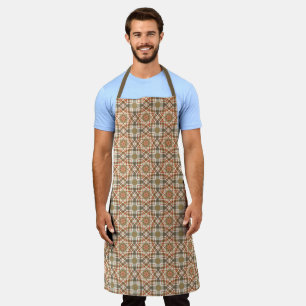 Geometric Octagonal Pattern with Warm Colours Apron