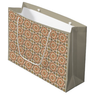 Geometric Octagonal Pattern with Warm Colours Large Gift Bag