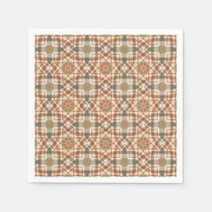 Geometric Octagonal Pattern with Warm Colours Napkin