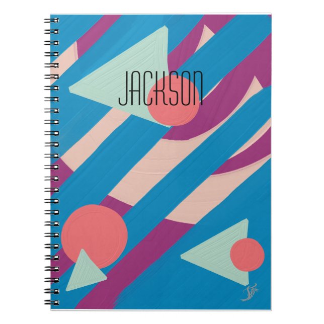 Geometric oil shapes vintage palette notebook (Front)
