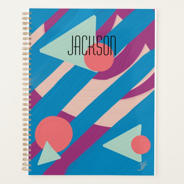 Geometric oil shapes vintage palette planner (Front)