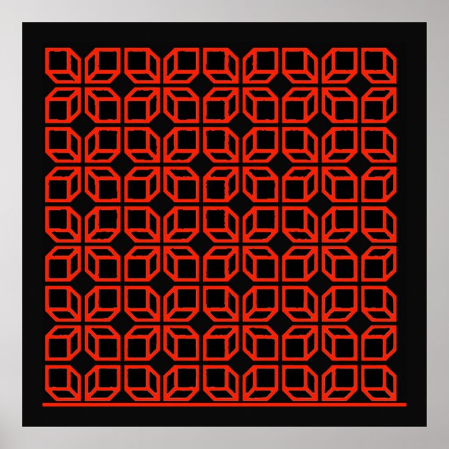 'Geometric Op-Art Poster' Poster (Front)