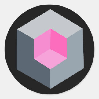 'Geometric Op-Art Stickers' Classic Round Sticker