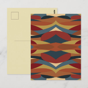 Geometric Opaque Stained Glass Style Abstract Postcard