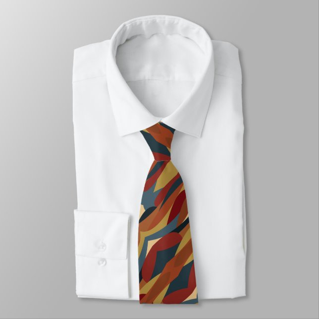 Geometric Opaque Stained Glass Style Abstract  Tie (Tied)
