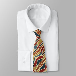 Geometric Opaque Stained Glass Style Design  Tie