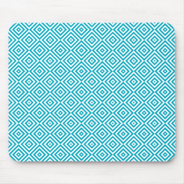 Geometric Optical Illusion Pattern Aqua Mouse Pad (Front)