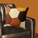 Geometric Orange and Black Hexagon Pattern Cushion<br><div class="desc">The geometric orange and black hexagon pattern throw pillow is part of the - Orange Wall Art Meets Home Decor - collection. Follow the - Edit using Design Tool - link and colour customise fill colour and the 5 shape colours. For customisation assistance or to discuss a custom design contact...</div>