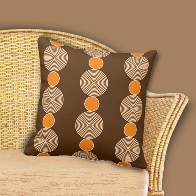 Geometric Orange Circle Row Pattern Cushion (Creator Uploaded)