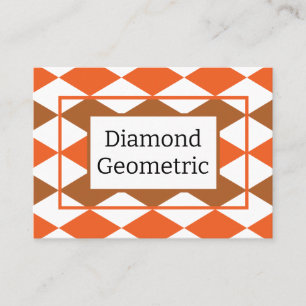 Geometric Orange Green Diamond Geometric Business Card