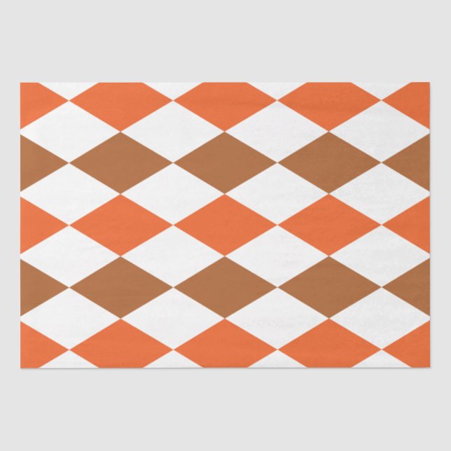 Geometric Orange Green Diamond Geometric  Tissue Paper (Front)