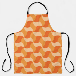 Geometric Orange Shades: Abstract Tile Apron