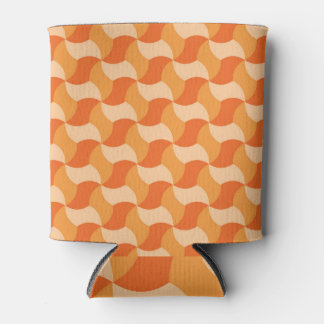 Geometric Orange Shades: Abstract Tile Can Cooler
