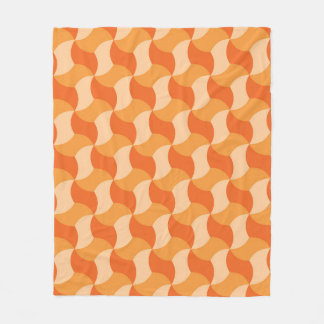 Geometric Orange Shades: Abstract Tile Fleece Blanket
