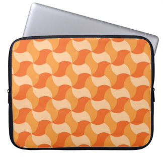 Geometric Orange Shades: Abstract Tile Laptop Sleeve