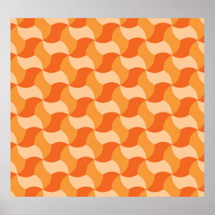 Geometric Orange Shades: Abstract Tile Poster