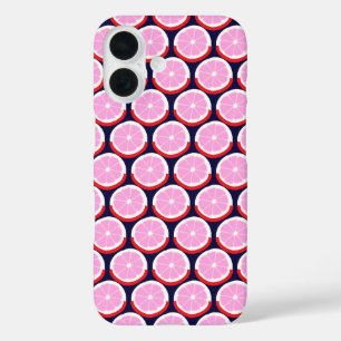 Geometric Orange Slices Midnight Market iPhone 16 Case
