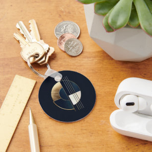 Geometric Orb: A Study in Contrast Key Ring