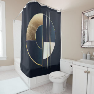 Geometric Orb: A Study in Contrast Shower Curtain