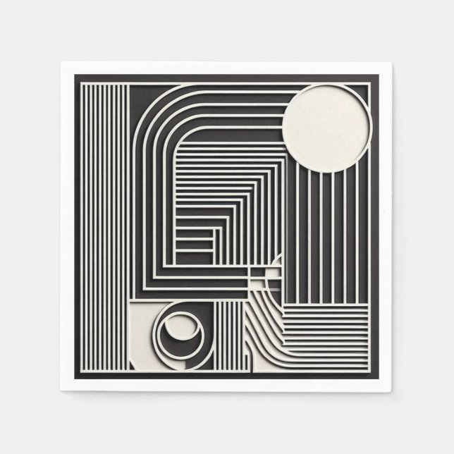 Geometric Orbit Lines Napkin (Front)