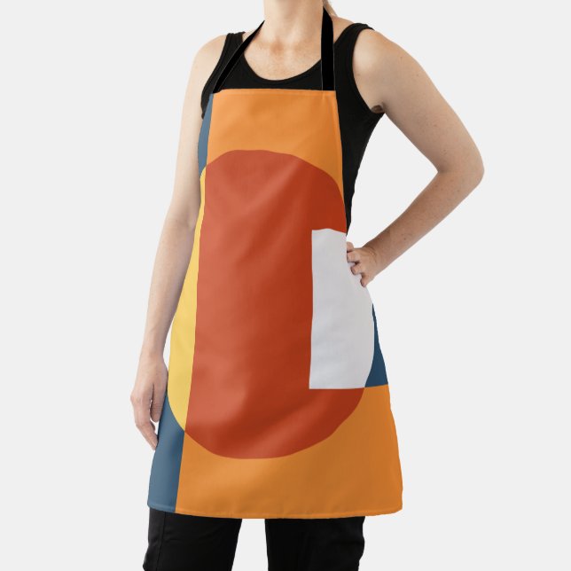 Geometric overlapping shapes - Retro style Apron (Insitu)