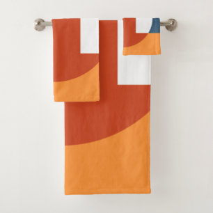 Geometric overlapping shapes - Retro style Bath Towel Set