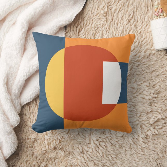 Geometric overlapping shapes - Retro style Cushion (Blanket)