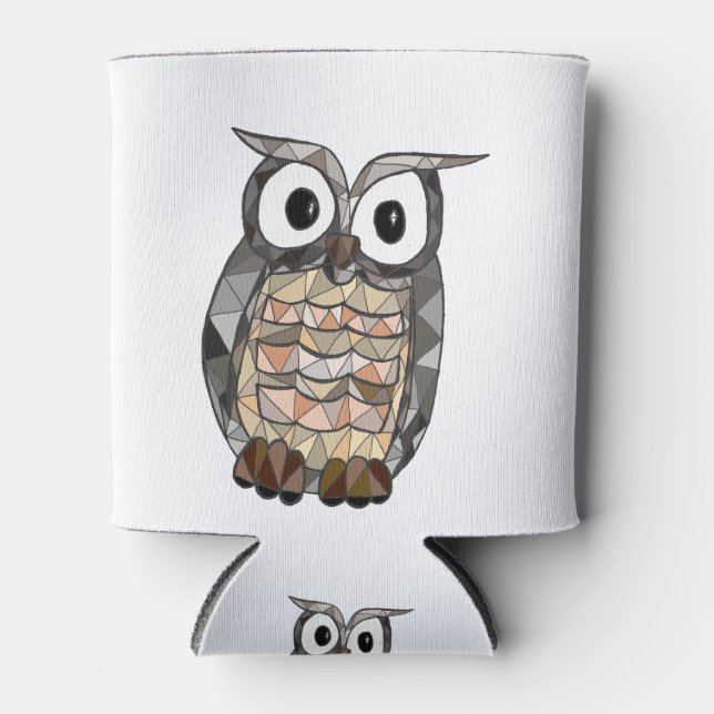 geometric owl can cooler (Front)