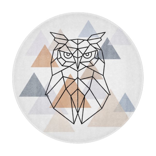 Geometric Owl Design Cutting Board (Front)