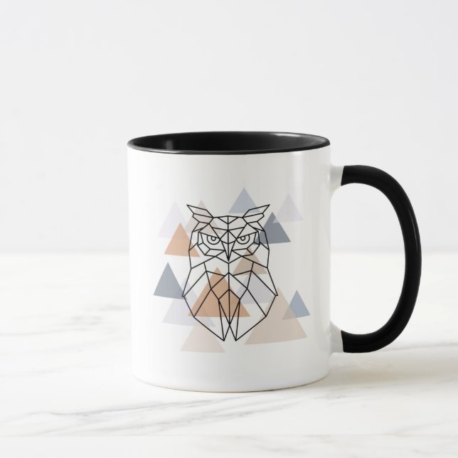 Geometric Owl Design Mug (Right)
