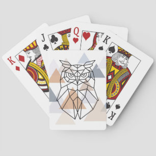 Geometric Owl Design Playing Cards