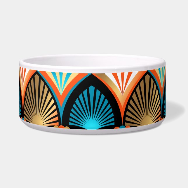 Geometric palm leaves golden pattern in Art Deco (Front)