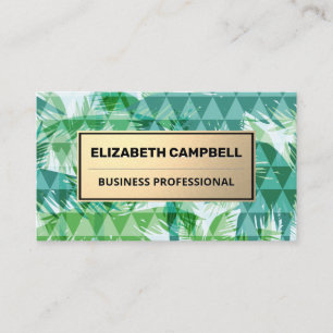 Geometric Palm Tree Background Business Card