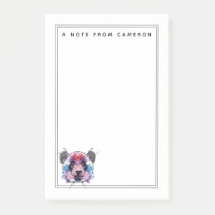 Geometric Panda Bear Add Your Name Post-it Notes